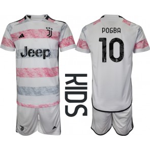 Juventus Paul Pogba #10 babykläder Bortatröja barn 2023-24 Korta ärmar (+ Korta byxor)